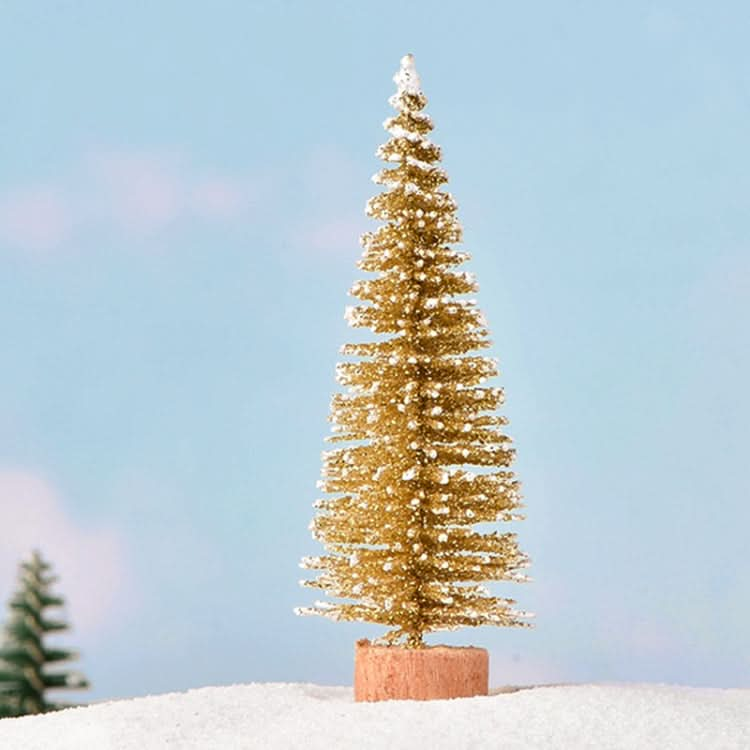 4pcs Christmas Tree Micro Landscape Accessories PVC Home Decoration Ornaments, Size: 7cm Golden-Reluova