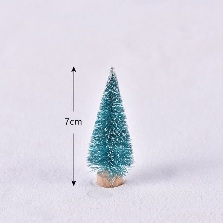 4pcs Christmas Tree Micro Landscape Accessories PVC Home Decoration Ornaments, Size: 7cm Wood-bottom Blue-Reluova