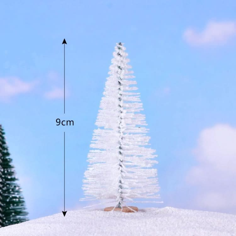 4pcs Christmas Tree Micro Landscape Accessories PVC Home Decoration Ornaments, Size: 9cm Shining White-Reluova