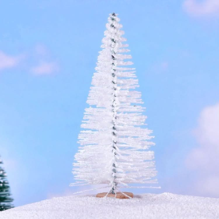 4pcs Christmas Tree Micro Landscape Accessories PVC Home Decoration Ornaments, Size: 9cm Shining White-Reluova