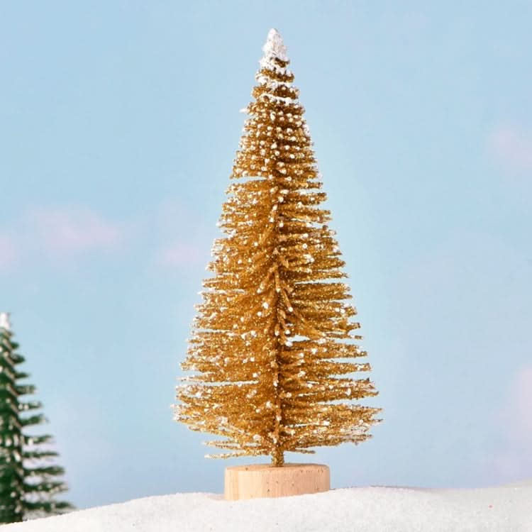 4pcs Christmas Tree Micro Landscape Accessories PVC Home Decoration Ornaments, Size: 9cm Golden-Reluova