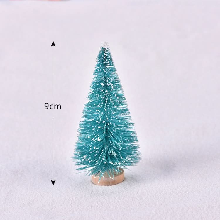 4pcs Christmas Tree Micro Landscape Accessories PVC Home Decoration Ornaments, Size: 9cm Wood-bottom Blue-Reluova