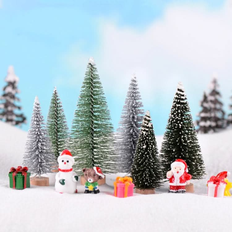 4pcs Christmas Tree Micro Landscape Accessories PVC Home Decoration Ornaments, Size: 7cm Flocked Snowflower-Reluova