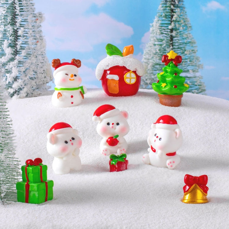 10pcs Christmas Cute Micro Landscape DIY Decorations Snowy Desktop Ornament