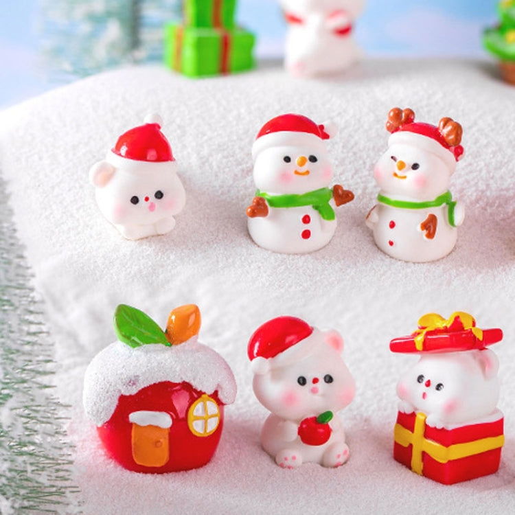 10pcs Christmas Cute Micro Landscape DIY Decorations Snowy Desktop Ornament