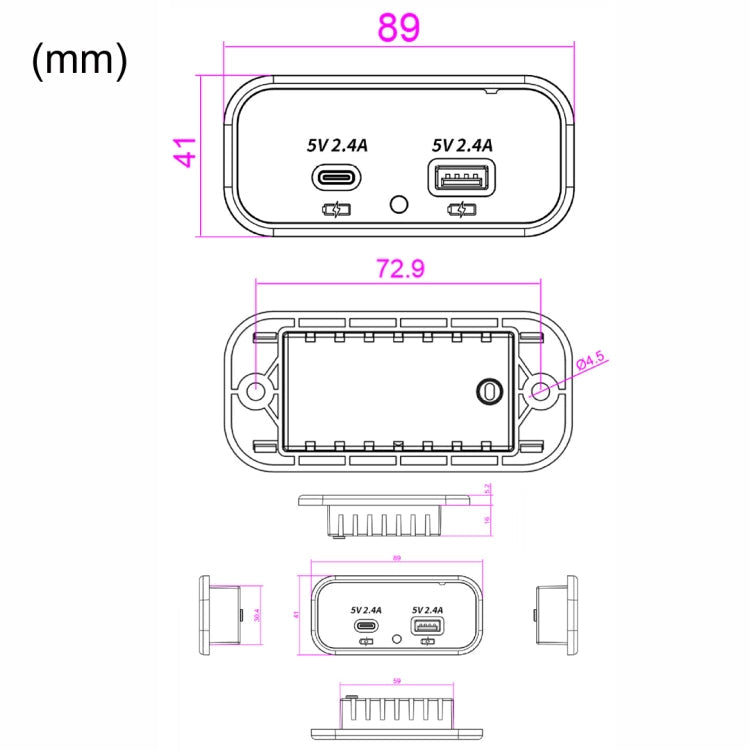 USB Dual-port Multi-function Fast Charging Car Modification Charger ÎҵÄÉ̵ê