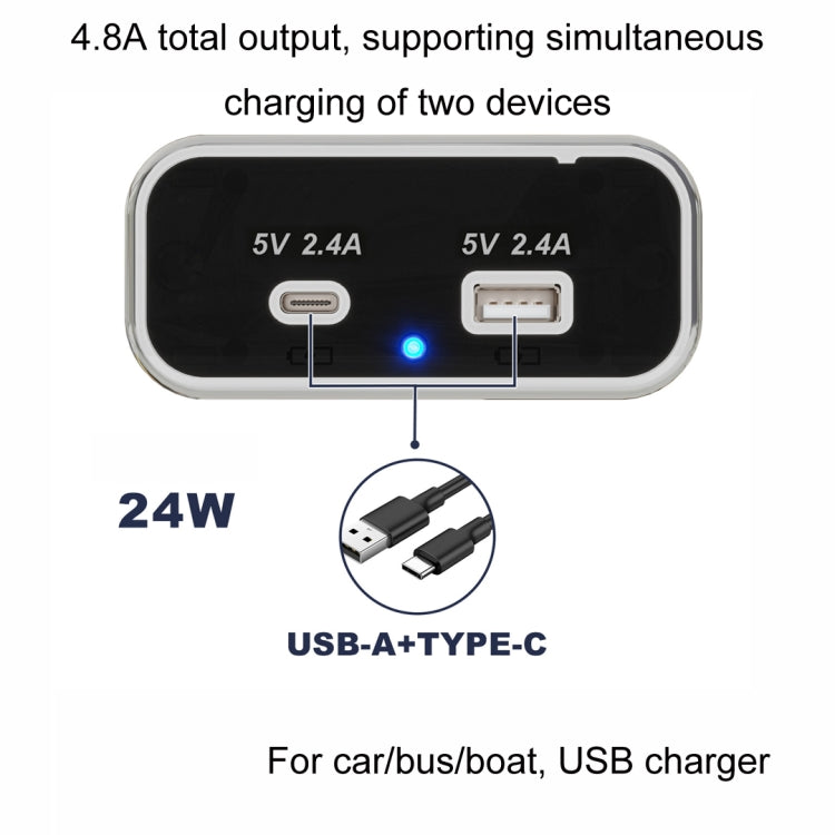 USB Dual-port Multi-function Fast Charging Car Modification Charger