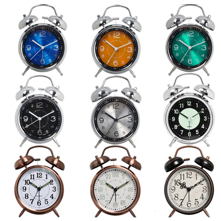 4.5 Inch Electroplated Metal Ring Bell Alarm Clock Quartz Clock With Night Light ?