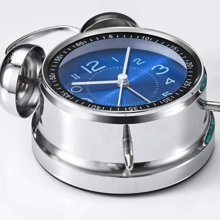 4.5 Inch Electroplated Metal Ring Bell Alarm Clock Quartz Clock With Night Light ?, Style: Green-Reluova