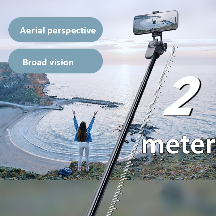 2m Metal Tripod Selfie Stick With 4 Expansion Interfaces for Phone Camera Reluova