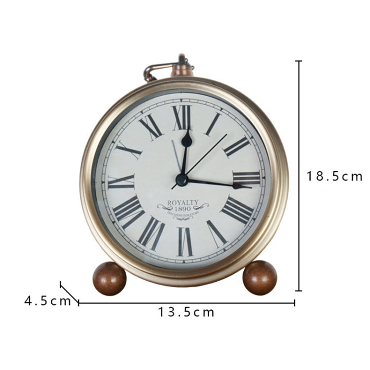 Retro Iron Alarm Clock Simple Desktop Quartz Clock