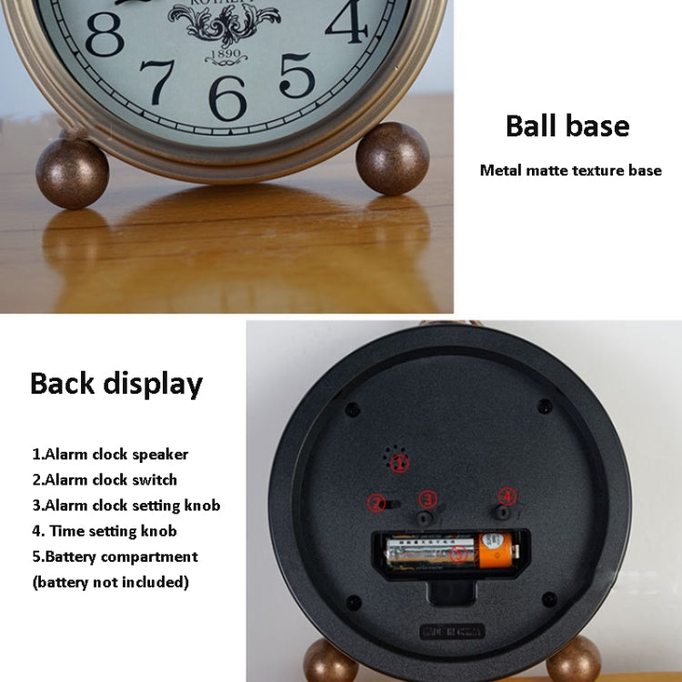 Retro Iron Alarm Clock Simple Desktop Quartz Clock My Store