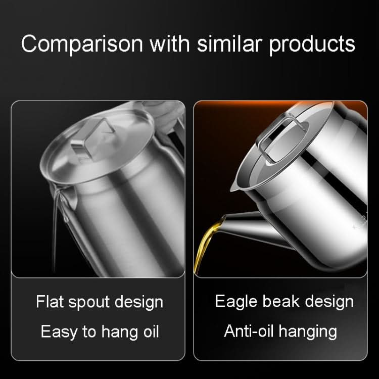 Kacheeg Household 304 Stainless Steel Eagle Beak Oil Filter Kettle Kitchen Leak-Proof Oil Strainer Reluova