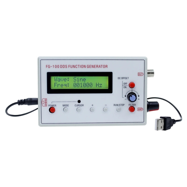 FG-100  1Hz-500kHz DDS Function Signal Generator Frequency Counter Reluova