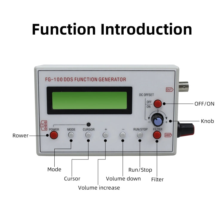 FG-100  1Hz-500kHz DDS Function Signal Generator Frequency Counter