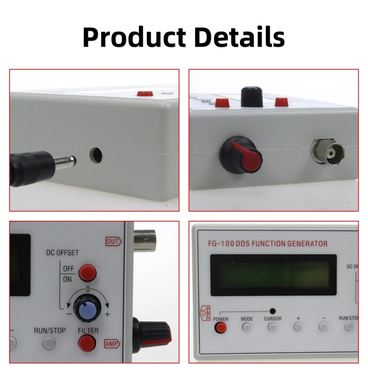 FG-100  1Hz-500kHz DDS Function Signal Generator Frequency Counter Reluova