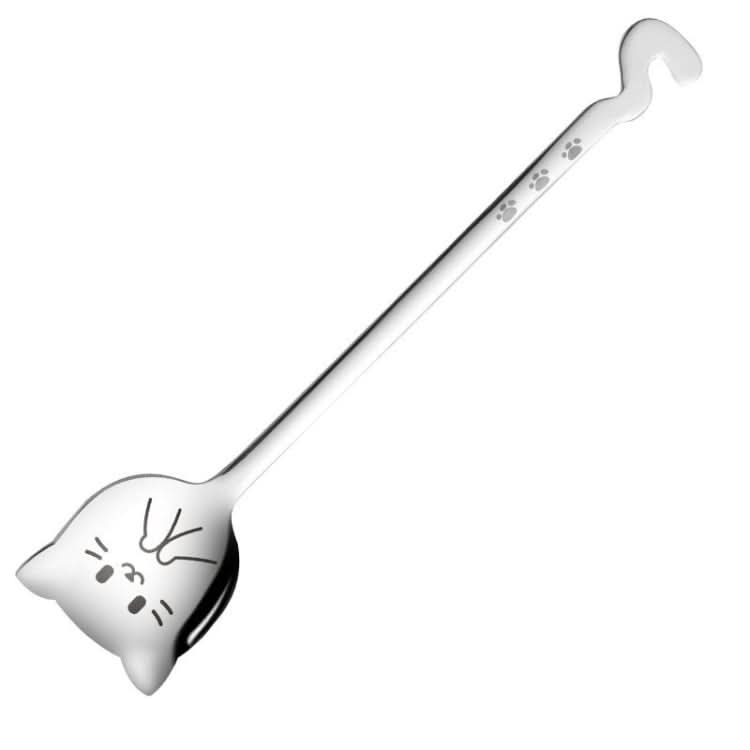 Kacheeg Stainless Steel Cats Spoon Cute Coffee Dessert Ladle Stirring Stick Reluova