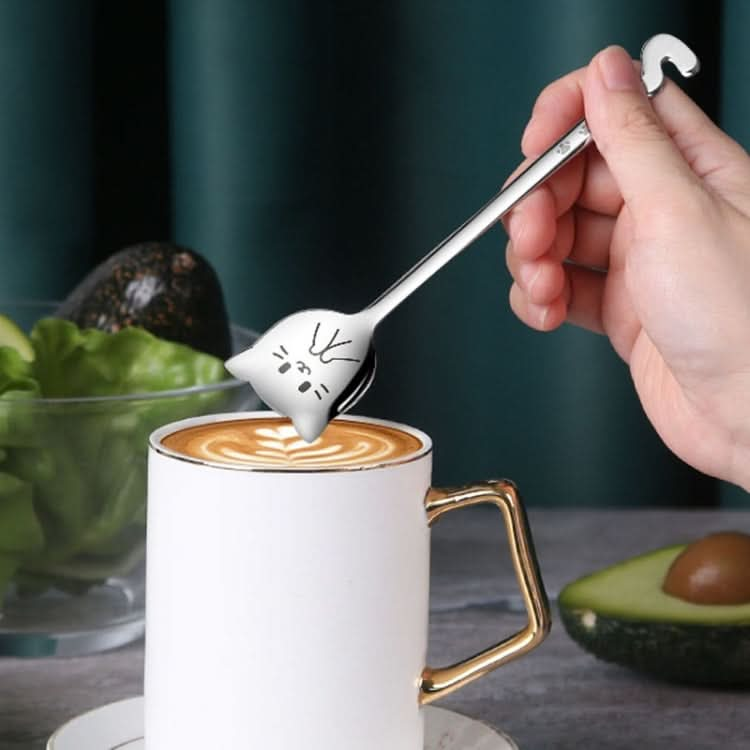 Kacheeg Stainless Steel Cats Spoon Cute Coffee Dessert Ladle Stirring Stick Reluova