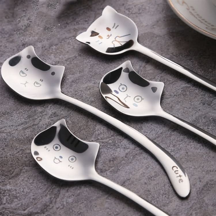 Kacheeg Stainless Steel Cats Spoon Cute Coffee Dessert Ladle Stirring Stick Reluova