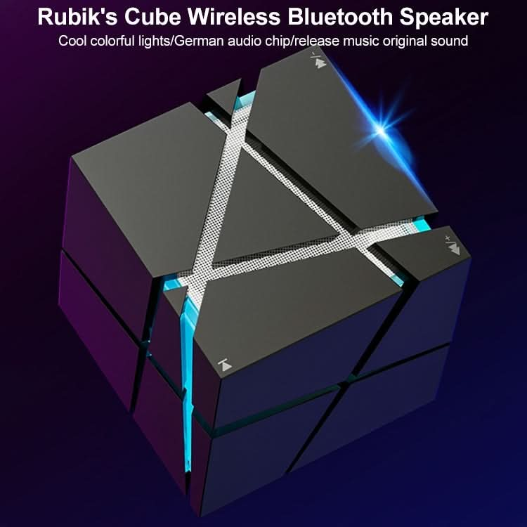 Qone Cube AI Smart Voice-Controlled Bluetooth Speaker RGB Light Mini Wireless Audio