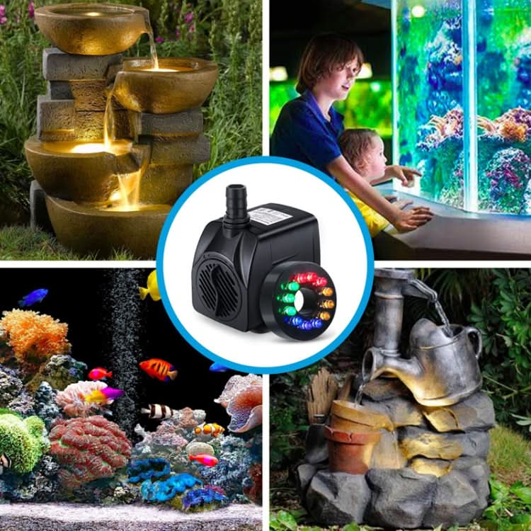 Waterproof LED Light Small Water Pump Fish Tank Fountain Filtration Circulation Submersible Pump EU Plug - Reluova