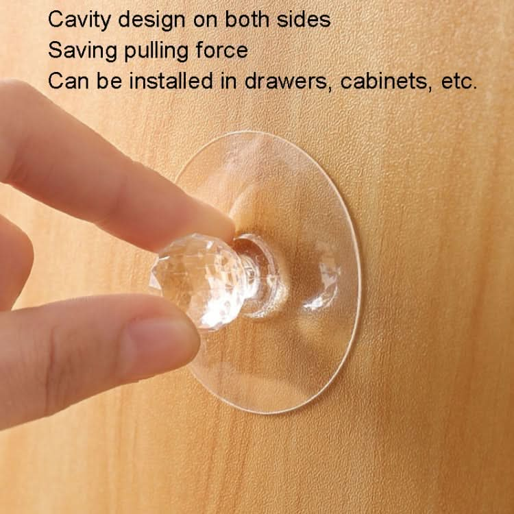 2pcs /Pack Invisible Cabinet Drawer Suction Cup Sticky Handle Acrylic Self-Adhesive Closet Glass Handle-Reluova