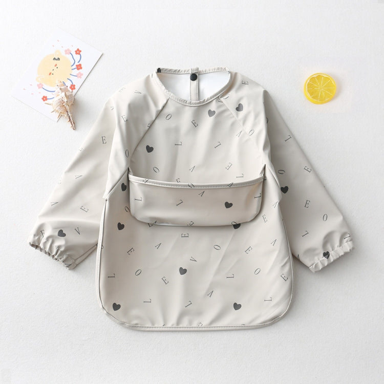 Long Sleeved Baby Soft PU Bib Waterproof Washable Easy Clean Smock With Pocket My Store