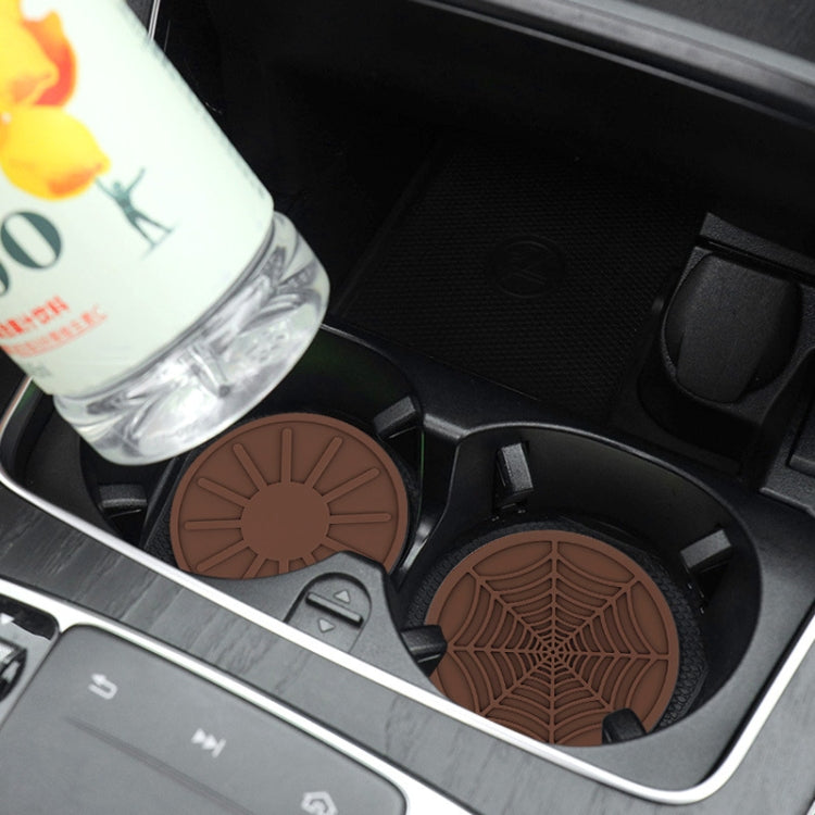 4pcs/set 6.8x0.3cm Car Anti-slip Silicone Water Coaster Storage Interior