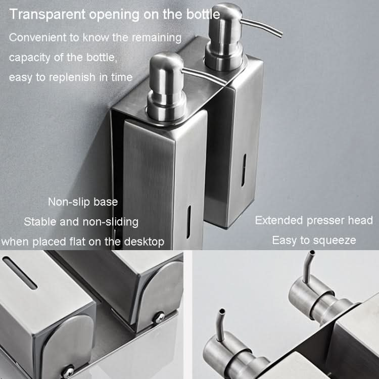 Hotel Stainless Steel Soap Dispenser Home Wall Mounted No Punch Press To Soap Bottle Reluova