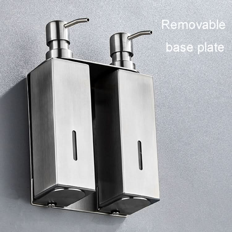 Hotel Stainless Steel Soap Dispenser Home Wall Mounted No Punch Press To Soap Bottle