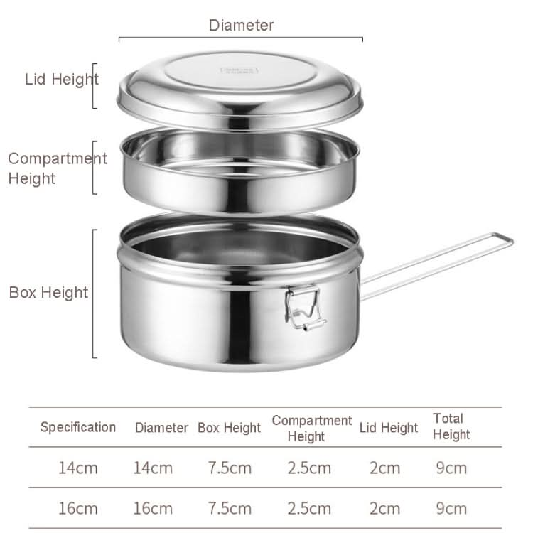 304 Stainless Steel Round Lunch Box-Reluova