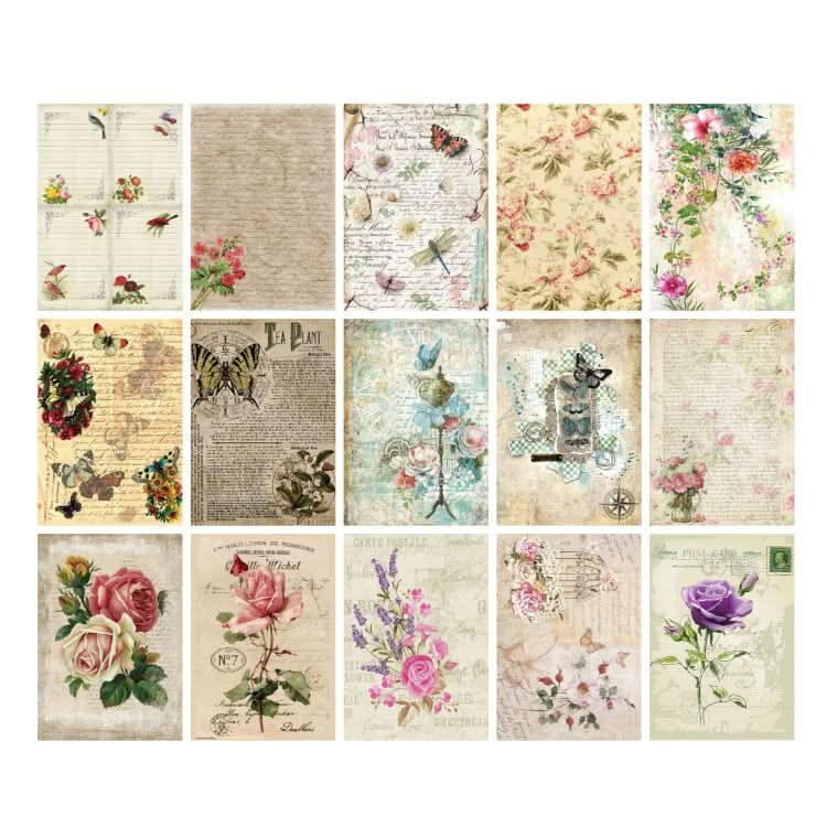 30 Sheets Scrapbook Paper Vintage Newspaper Decoration Background Sticker, Style: Flower Appreciation-Reluova