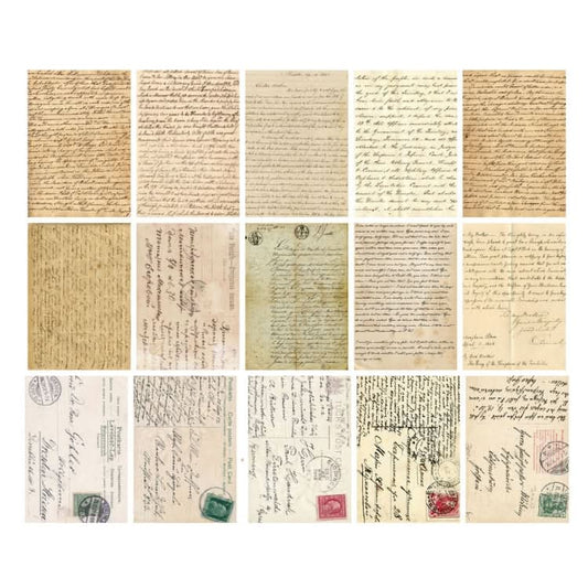 30 Sheets Scrapbook Paper Vintage Newspaper Decoration Background Sticker, Style: Handwritten Letter-Reluova