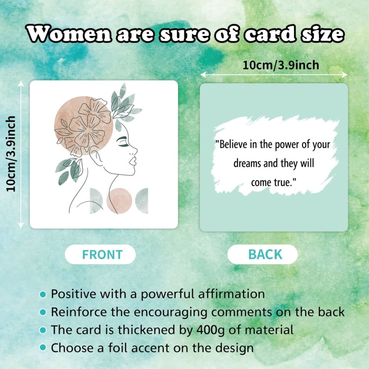 50 Sheets Women Inspirational Cards Affirming Positive English Encouragement Greeting Card Set My Store