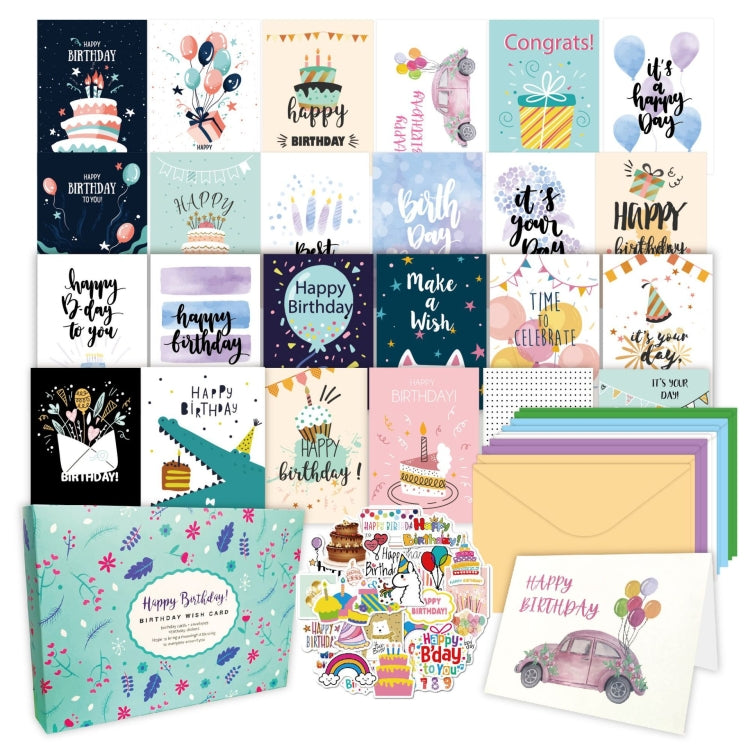 Happy Birthday Greeting Card With Envelopes And Stickers Set My Store