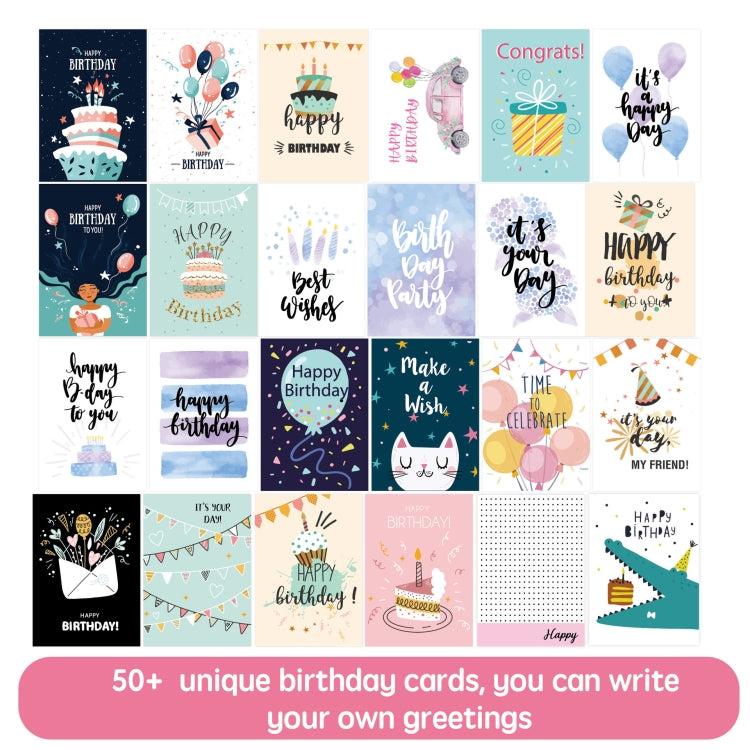 Happy Birthday Greeting Card With Envelopes And Stickers Set