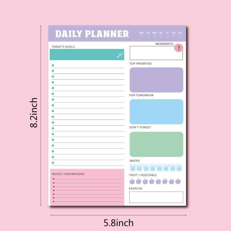 60pages /Book Weekly Planning Note Pad Schedule Time Management Planning Notebook(Jh002)-Reluova