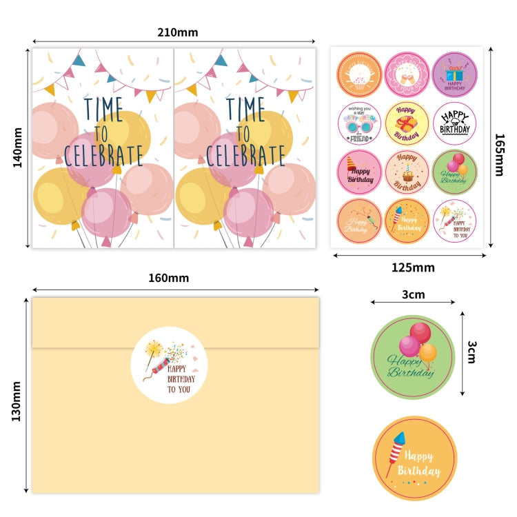 24pcs /Set Happy Birthday Greeting Card With Envelopes And Stickers Set-Reluova