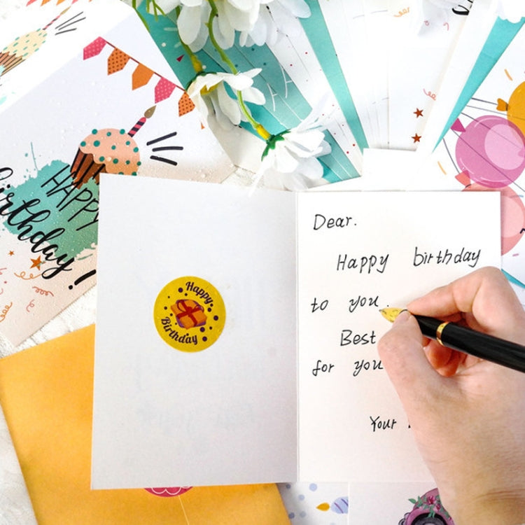 24pcs /Set Happy Birthday Greeting Card With Envelopes And Stickers Set-Reluova