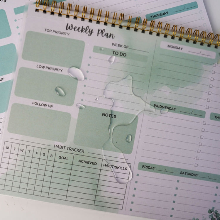 A4 54sheets /Book  English Weekly Planner Coil Schedule Planning Note Pad My Store