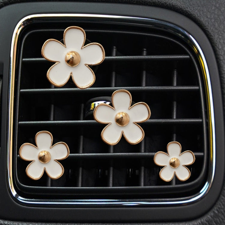 4pcs/set Small Chrysanthemum Perfume Alloy Jewelry Car Air Outlet Decoration Clip-Reluova