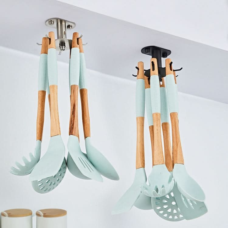 Rotating Hook Kitchen Shelf No-Punch Hanging Kitchenware Storage Shelf Reluova