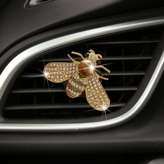 Pearl-encrusted Little Bee Car Air Conditioner Air Outlet Decoration Aromatherapy Clip