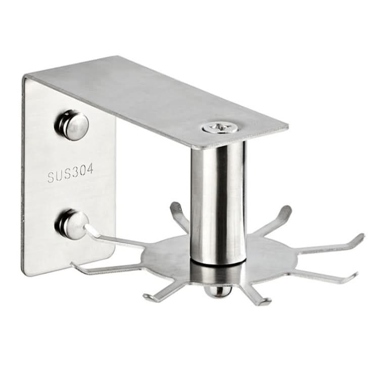 Stainless Steel Kitchen Shelf No-Punch 360 Degree Rotary Multi-Functional Kitchenware Storage Hooks