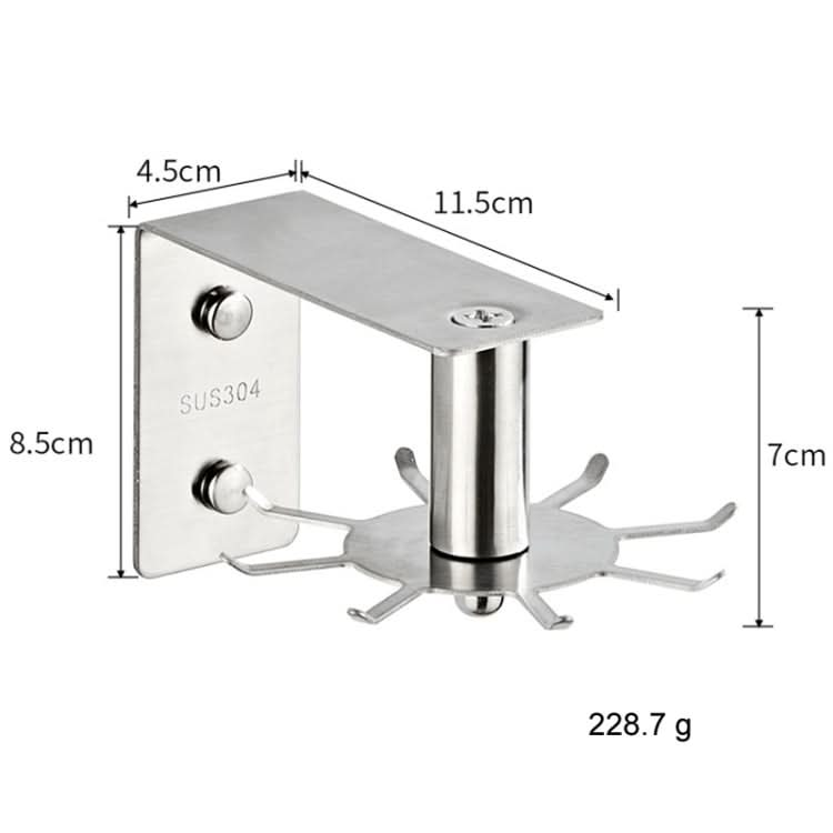 Stainless Steel Kitchen Shelf No-Punch 360 Degree Rotary Multi-Functional Kitchenware Storage Hooks Reluova