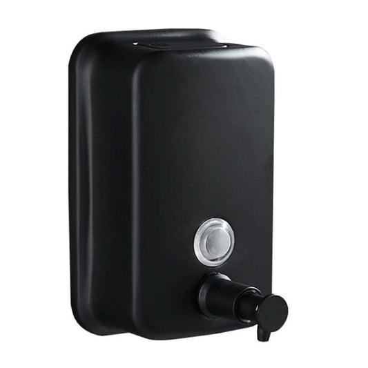 304 Stainless Steel Bathroom Soap Dispenser Simple Hotel Home Wall Mounted Manual Shower Fluid Bottle, Capacity: 500ml Black-Reluova