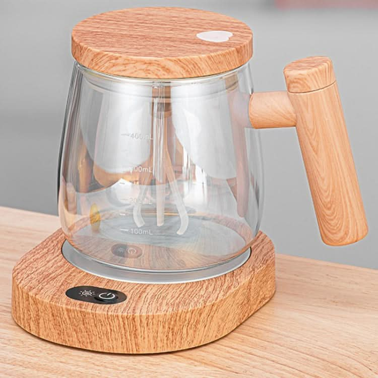 400ml Automatic Stirring Mug Maple Electric Coffee Cup, Style: Battery Colorful Cup+Thermostatic Coaster-Reluova