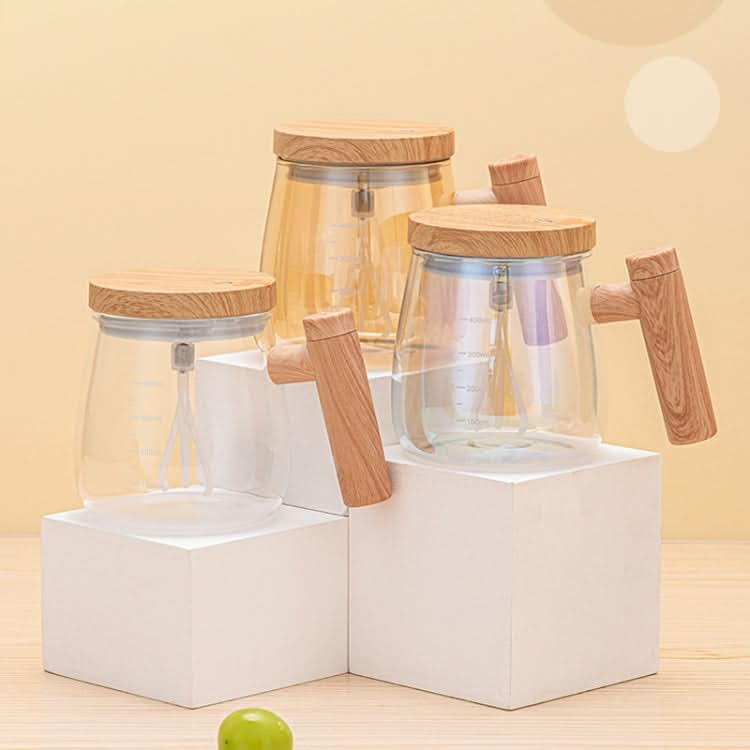 400ml Automatic Stirring Mug Maple Electric Coffee Cup, Style: Battery Transparent Cup-Reluova