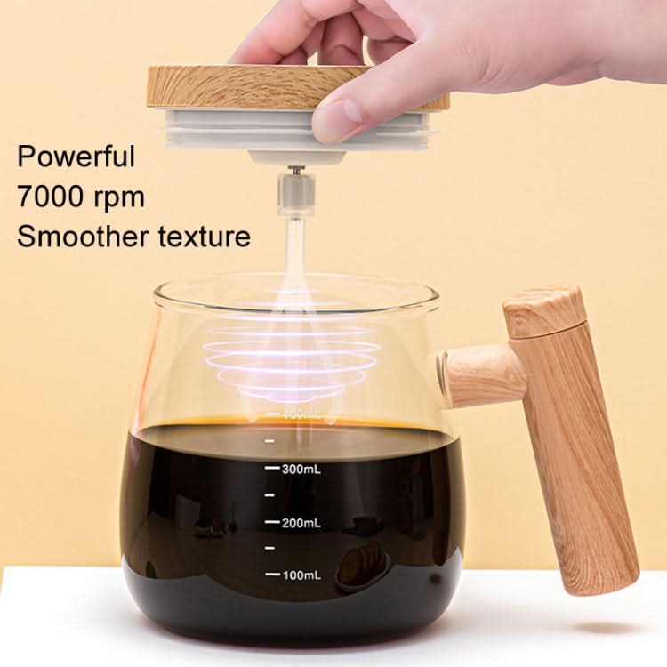 400ml Automatic Stirring Mug Maple Electric Coffee Cup, Style: Rechargeable Transparent Cup+Thermostatic Coaster-Reluova