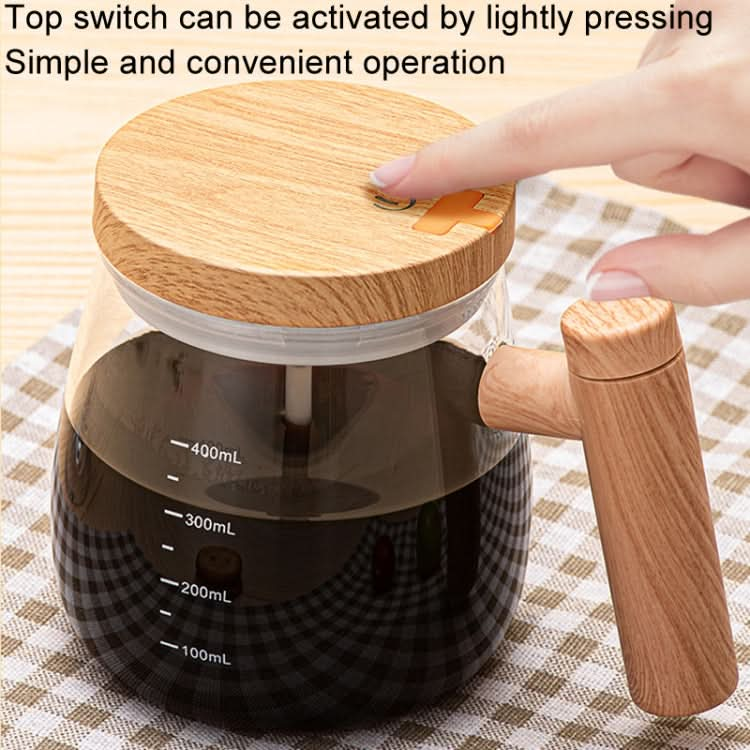 400ml Automatic Stirring Mug Maple Electric Coffee Cup, Style: Rechargeable Transparent Cup+Thermostatic Coaster-Reluova